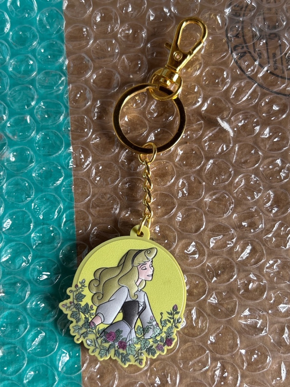 Loungefly Sleeping Beauty Briar Rose Portrait Flower Keychain